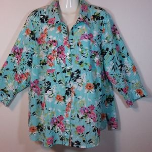 Notations Plus 2X Floral Print Shirt